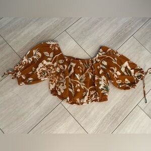 Anthropologie Terracotta crop Blouse